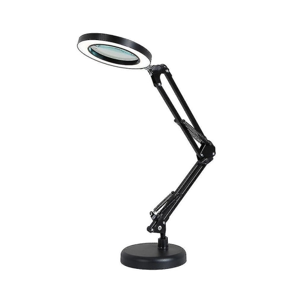 Förstoringsglas med 64 LED-lampor skrivbordslampa 8x förstoring 10 nivåer av justerbar ljusstyrka Dimbar (FMY)