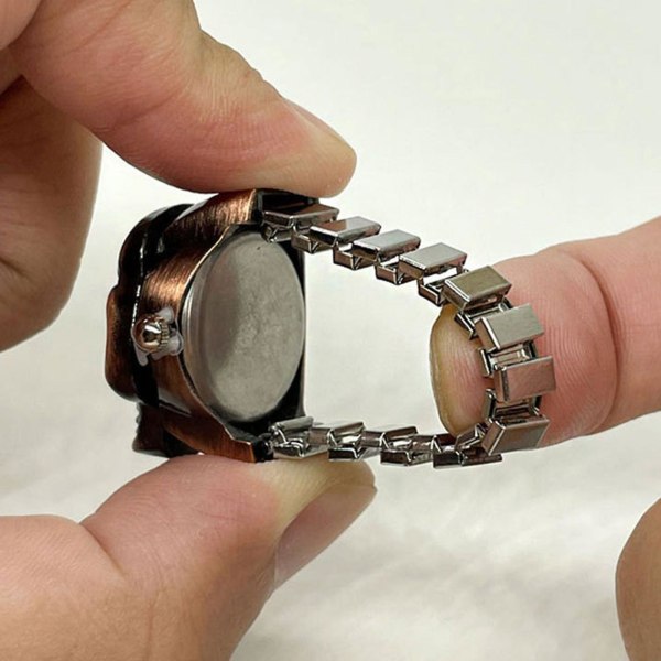 Mini Retro Ring Watch Til Creative Ghost For Head Flip Låg Finger Watch Unisex Til Halloween Kvinder Mænd Mors Dag Fars Dag Gave (FMY)