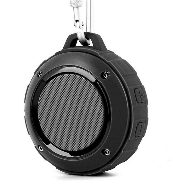 Vattentät dusch Bluetooth högtalare, bärbar trådlös utomhushögtalare med HD-ljud, stöd Tf-kort, sugkopp för hemmet (svart) (FMY)