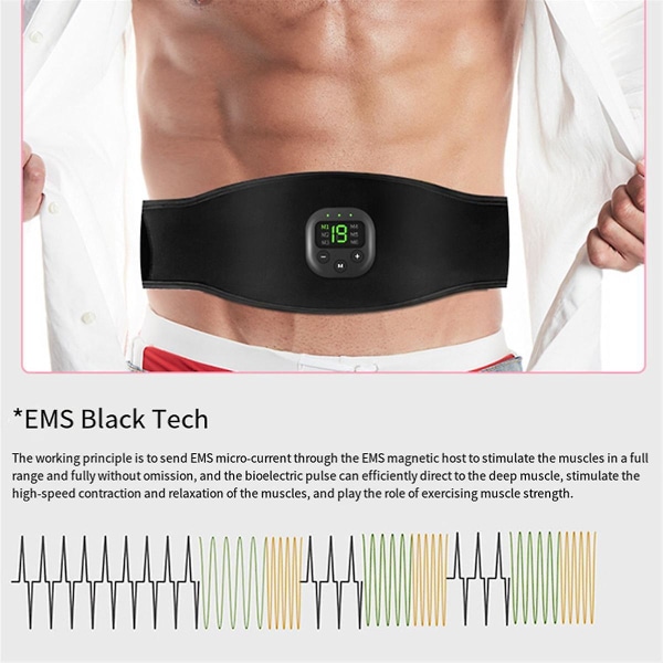 Ems Electric Abs Abdominal Belt Smart Body Massager Lazy Muscle Training Fitness Massage Belts Equipment For Home Gym  (FMY)