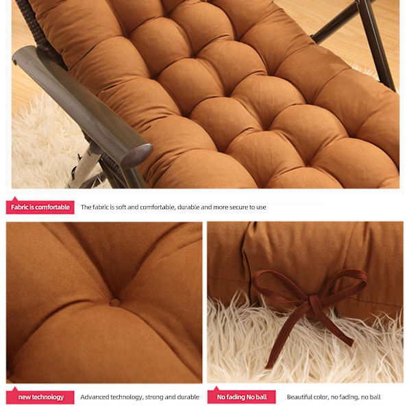 100% Ny, 155cm Udendørs Have Solstol Sol seng Daybed Pad Hynde Stof Komfortabel 4 Farve  (FMY)