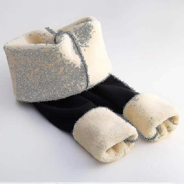 Vinter-sherpa-fleece-forede leggings til kvinder, højtaljede strækbare tykke kashmir-leggings Plys varme termiske (FMY) Black XL