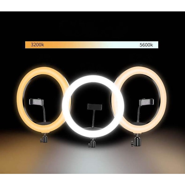 Selfie Ring Light Stand, dimbar LED RGB-bordslampa för kamera (FMY)