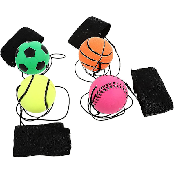 Bollleksak Handledsreturboll Handledsband Boll Fluorescerande Elastisk Boll Med Handledsrem Och Snöre Studsbollar Handleds Armband Leksaker För Handled (FMY) football
