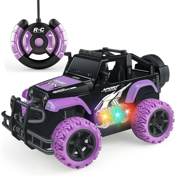 Fjernstyret Bil, Fjernstyret Lastbil Rc Biler Til Drenge Piger 3 4 5 6 År Gave, 1:20 Skala Offroad Lastbiler - Bedste Rc Legetøj (#lilla)  (FMY)