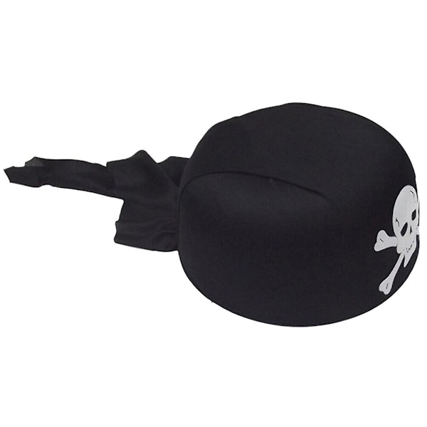 Unisex Halloween Vit Skalle Boll Party Tillbehör Rund Pirathatt Piratdräkter Tillbehör (Svart)  (FMY) Black