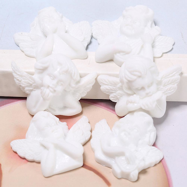 36 kpl Pöytäkoristeita Mini Enkelihahmoja Amuletteja Enkeleitä Veistoksia (FMY) White 3.3X2.7X0.5CM