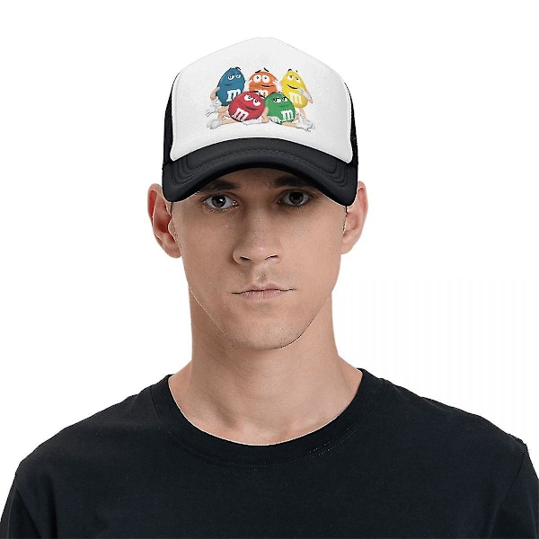 Personlige M&amp;m's chokolade baseball cap udendørs mænd kvinder justerbar sjov slik meme trucker hat forår (FMY) Gray