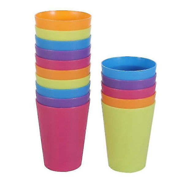 15 stk Fargerike Plastkopper Hjem Drikkekopp Gjenbrukbar Feriefest Servise Og Festartikler 101-200ml (Blandet Farge)  (FMY)