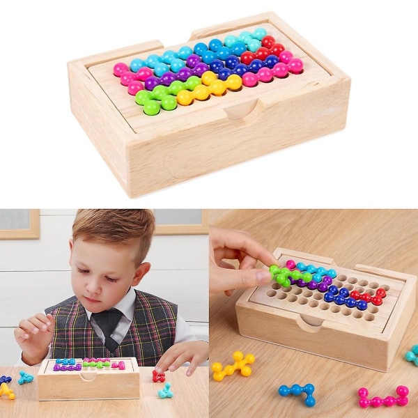 Bead Puzzle Board Leke For Barn Farge Matchende Bead Block Leke Logisk tenkning Brain Game Board Kids Early Education Toy (FMY)