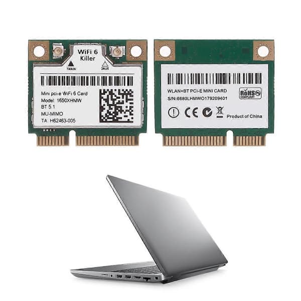 Killer 1650X 3000Mbps WiFi 6 -sovitin Bluetooth-com 5.1 DualBand -langaton kortti A Bare card