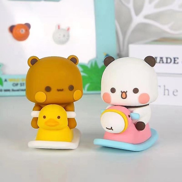 Kawaii Bubu og Dudu dukke ornament tegneserie Mitao Panda modell bildekorasjoner  (FMY) A1 1 pc