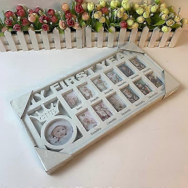 Baby's Year Frame - Minderamme til hjemmet - Til drenge (FMY) White