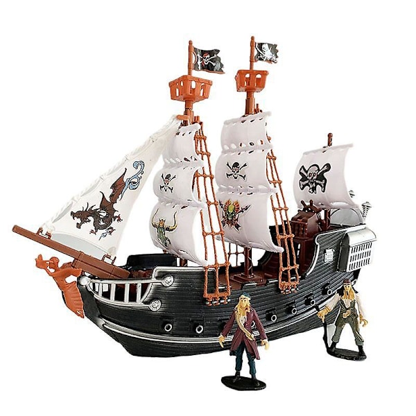 Piratskeppsmodell för barn, leksaksmodell, seglande piratskepp, present till barn (FMY) Small size 2 doll