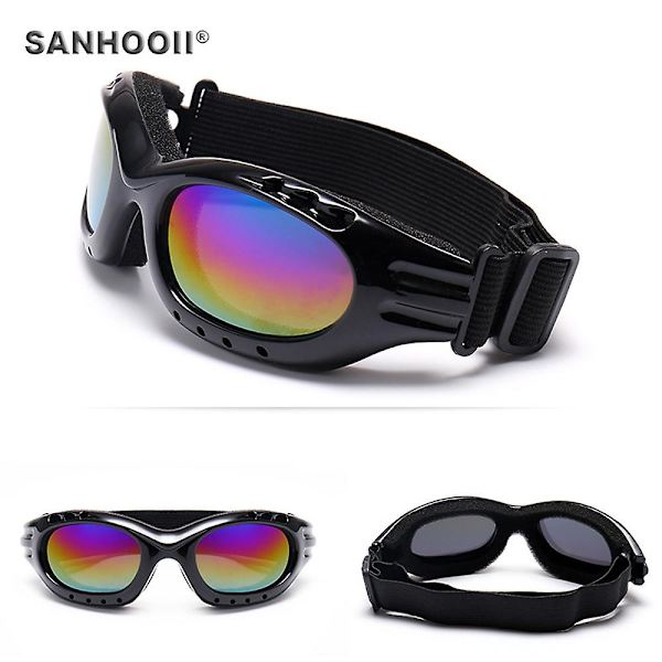 Nya snowboarddammsäkra solglasögon motorcykel skidglasögon linsram glasögon utomhus sport vindtäta glasögon glasögon  (FMY) Black
