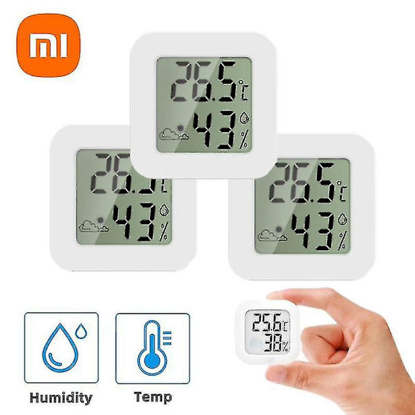 Xiaomi Mini LCD Digital Termometer Hygrometer Indendørs Rum Temperatur Luftfugtighedsmåler - YUHAO (FMY) 3PCS