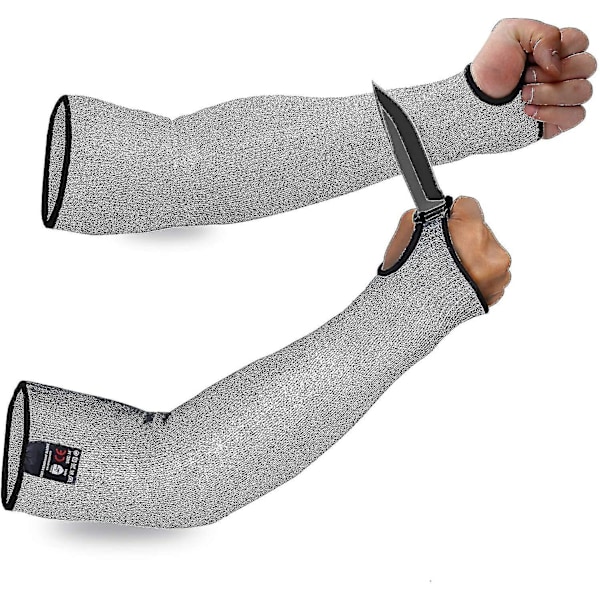 Armbskydd i Tungt Utförande, Skärskyddande - 1 Par Anti-Skär Armbskydd - Bittåligt Armbeskydd (FMY) Black 45cm