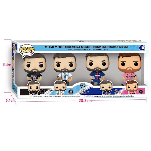 Ny stil Funko Fotballstjerner Black Gold Edition Lionel Messi 10# Actionfigurer Samling Statue Modell Dukke Julegave (FMY) C W