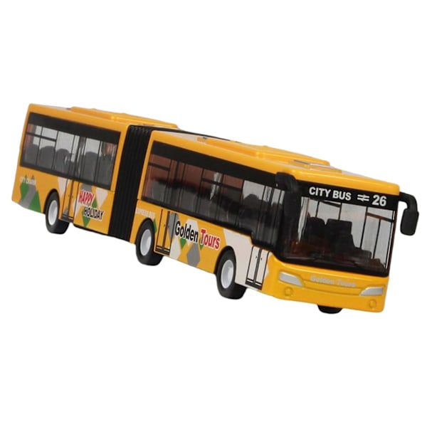 1/32 Bussmodell Leksaker Simulering för Nybörjare Tonåringar Vuxna Barn Gul (FMY)