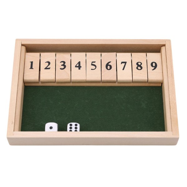 Shut The Box Träspelet med 9 Digitala Klossar 2 Tärningar Interaktivt Klassiskt Familjespel För Vuxna Inomhus Drickspel (FMY)