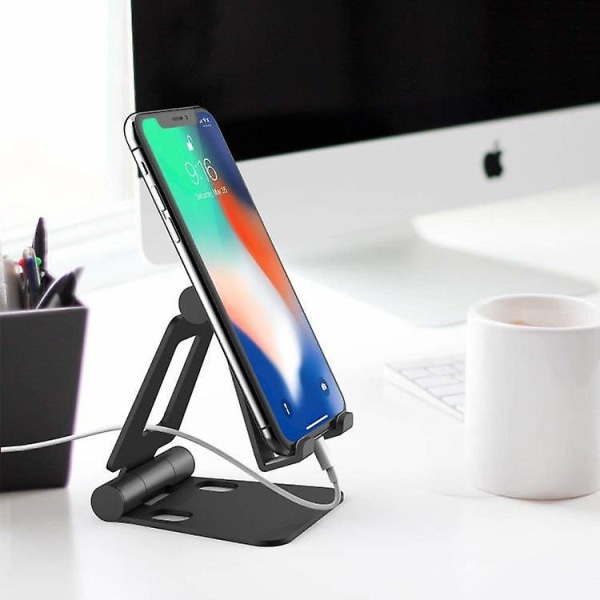 Double Folding Phone Holder, Desktop Phone Holder Base, Black  (FMY)