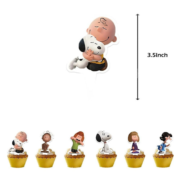 Snoopy-teemainen syntymäpäiväjuhlatarvikkeet, sisältää bannerin, kakun ja cupcake-koristeet, ilmapalloja ja koristeita (FMY)