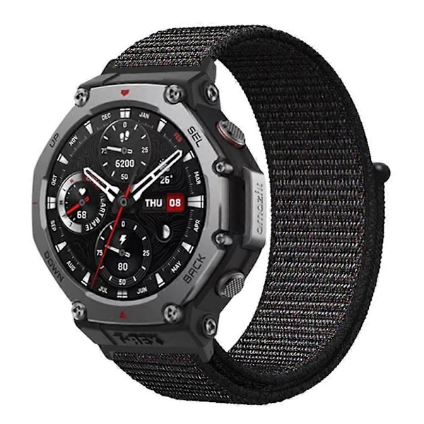 Huami Amazfit T-Rex 3:lle tarkoitettu nyloninen ranneke lukolla - Harmaa (FMY) Multicolor Black