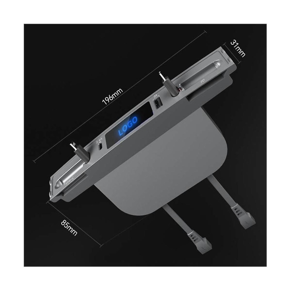 Egnet til Model 3/Y med Teleskopisk Kabel Central Kontrol Dockningsstation Hub Bil QC3.0 Hurtig Opladning (FMY)