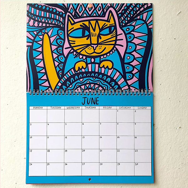 2024 Kitty Kalender | 2024 Veggkalender | Kattekalender | 2024 Veggplanlegger Av Able And Game  (FMY)