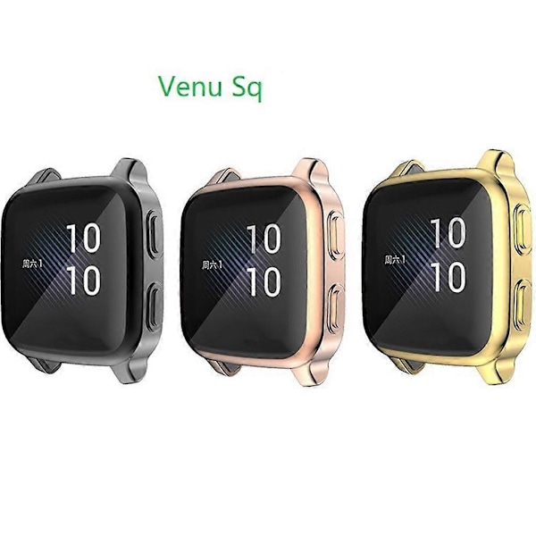 Passar för Venu SQ Smartwatch Skyddande Skal TPU Full Skärm för Case (FMY) Clear