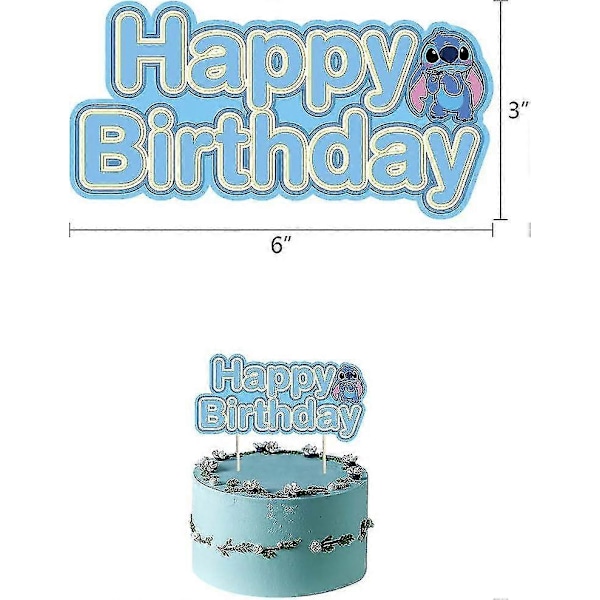 Lilo ja Stitch -syntymäpäiväkoristeet, Stitch -syntymäpäivälippu, kakun koristeet, ilmapallot, Stitch -teemainen syntymäpäiväjuhlan koristeet (FMY)