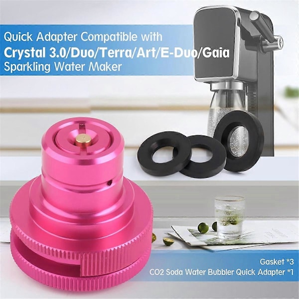 Co2 Hurtigadapter for Kullsyremaskin for DUO/ART/, Co2 Tankadapter for Kullsyreflaske med TR21-4 (FMY) Purple-Red
