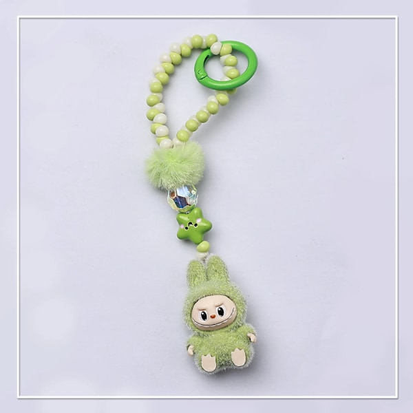 Kawaii Mini Labubu Avaimenperä Sarjakuva Luova Kolmiulotteinen Nukke Opiskelijat Koululaukku Riipus Auton Avaimenperä Naisille ja Miehille Lahjat (FMY) C