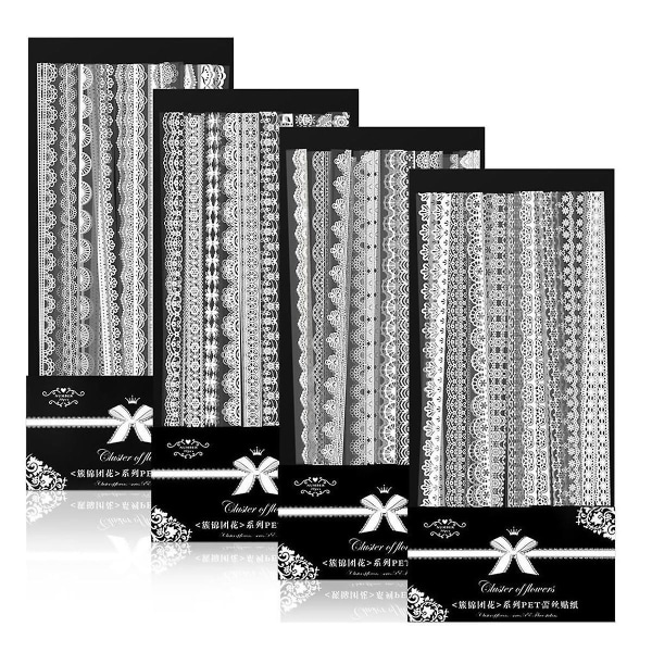 Transparenta spetsdekaler, självhäftande dekorativa klistermärken för scrapbookingdekoration Gör-det-själv-kort M (FMY)