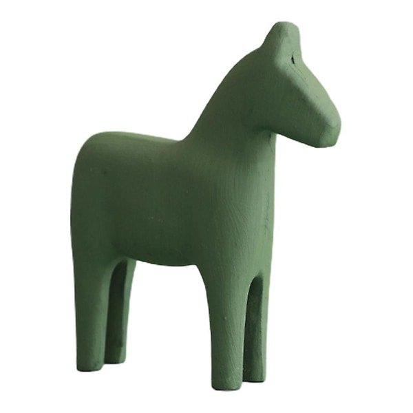 Dekorativ minimalistisk hästfigur Trä Livligt utseende hemprydnader för vardagsrummet (FMY) Green L