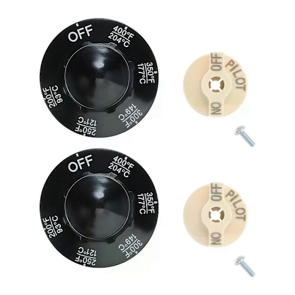 4 st/set Kontrollventil Beige Pilotratt med 200-400F Termostatratt Kit för Fritöser Spisar Grytor (FMY)