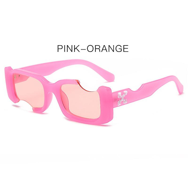 Hip-hop firkantede solbriller til kvinner og menn med hulldesign i hvitt, blå solbriller til damer, vintage solbriller med UV-beskyttelse fra Xinmu (FMY) Jelly Pink Other