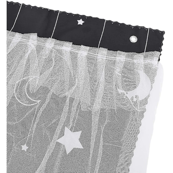 Sänghimmel för enkelsäng, mörkläggande tyg i gasväv, 1,15 m x 2 m (FMY) black 115CM*200CM