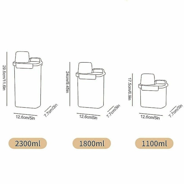 Lufttæt Vaskepulverbeholder Pulveropbevaringsboks Klar Vask (FMY) 2300ML