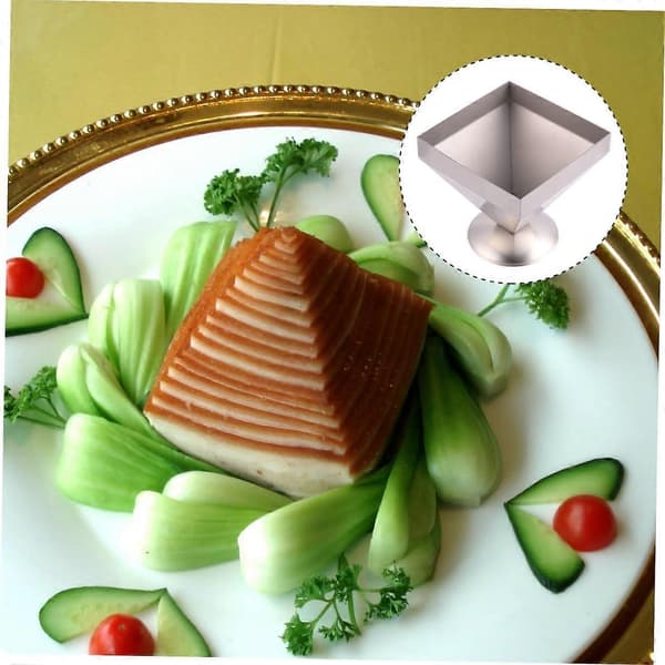 Pyramideform i rustfritt stål, bakeform, non-stick brett for kjøttkaker, kalde retter, ovnsbruk (FMY)