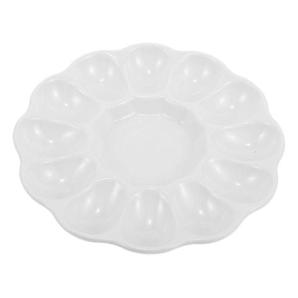 Äggfat Keramisk Äggbricka för Fyllda Ägg Cateringfat Äggserveringsbricka (FMY) White 20.70X20.70X2.80CM