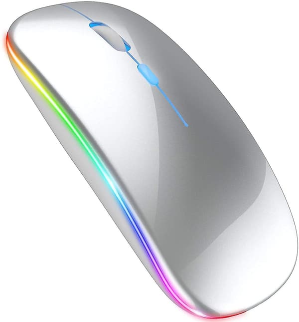 Bluetooth-mus för iPad, trådlös mus för Macbook Air/Mac/PC/laptop (silver)