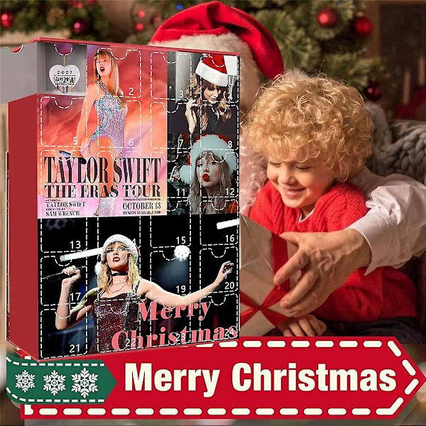 2023 Taylor Swift The Eras Tour Julekalender, Jul 24 Dagers Nedtelling Blindboks, Taylor Hengelpynt Nøkkelringer Gaver (FMY)