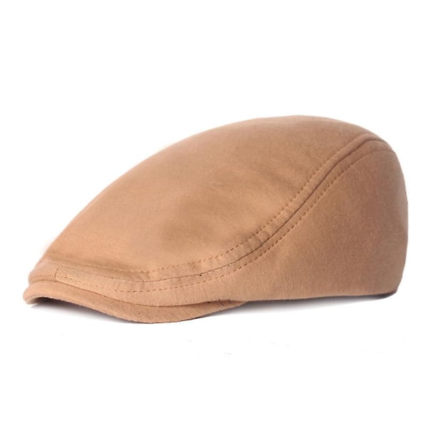 1 stk bomull caps menn kvinner hatt myk casual beret solid unisex retro hatt  (FMY) Khaki one size