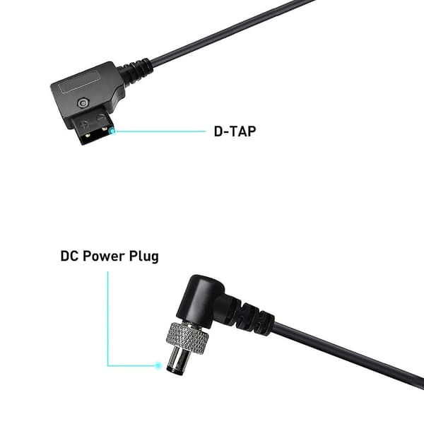 Strømkabel Vinkel D-tap Til Dc2.1/dc2.5 For Atomos Video Assists Skjermer  (FMY)