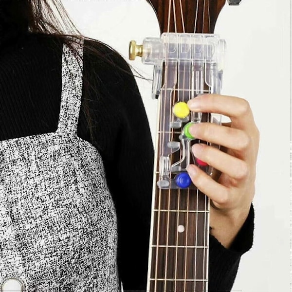 Gitarrinlärningssystem Akkordinlärningsverktyg för Gitarrtränare Nybörjare, Gitarrövningshjälpmedel för Vuxna - Gitarrtillbehör Eliminerar Fingeront (FMY)