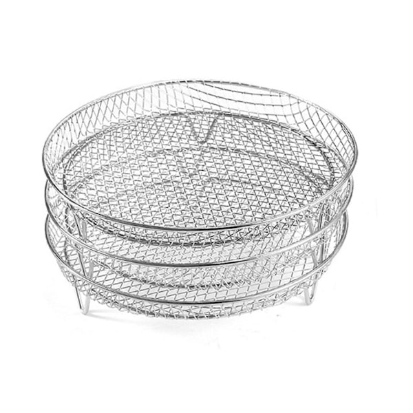 3 st Luftfritösställ Stapelbara Torkställ Rostfritt Stål Korgbricka Tillbehör för Ugn Mikrovågsugn Bakning Rostning (FMY) Rectangle