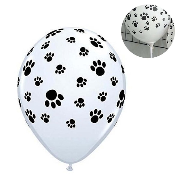 100 stk. Hvide Latex Balloner Ballon Hund Hunde Tema Festartikler Dalmatiner Balloner Pote Baloon Hund Fest Gummi Ballon  (FMY) White