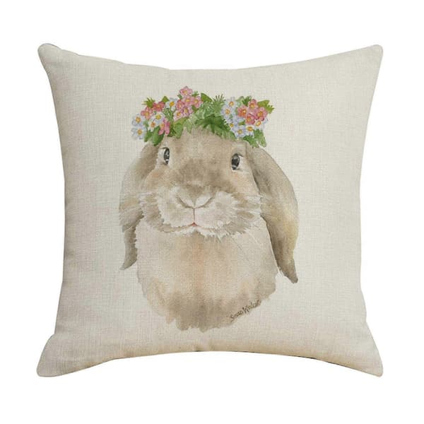 4 st påsklinne örngott påskkanintryck dekor soffa 45x45cm (FMY)