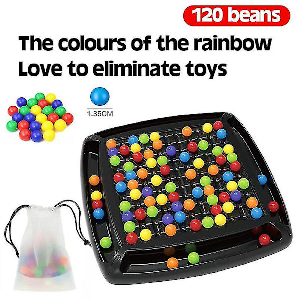 Regnbågsboll Matchande Leksak Färgglad Rolig Pussel Schackbrädespel Med 80st Färgade Pärlor Intelligent Hjärnspel Pedagogisk Leksak (FMY) 120 beads set